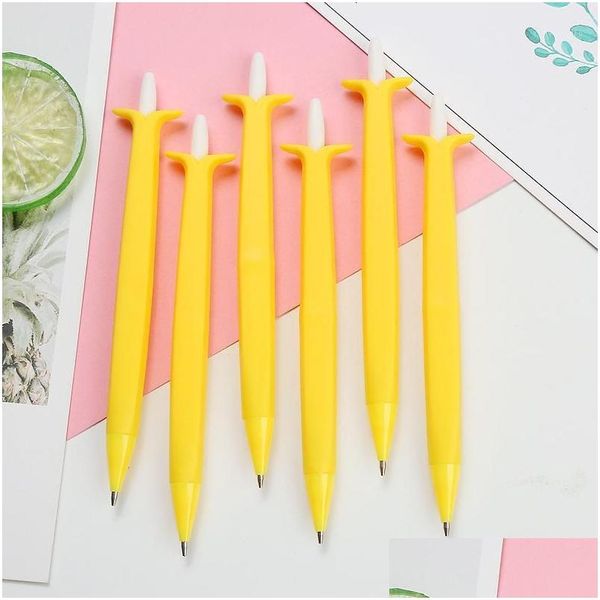 Penne a sfera all'ingrosso 36 Pz / lotto 0.5 / 0.7Mm Banana Cactus Matita meccanica Carina Carota Matic Ding Pen Scuola Forniture per scrittura Stati Dhzq6