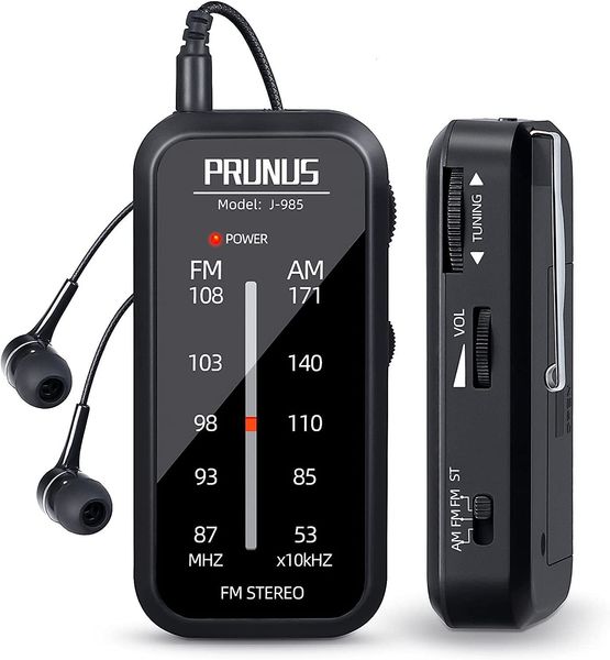 Radio Prunus Pocket Mini Walkman Am FM -ручные стерео портативные радиостанции музыкальные батареи AAA с наушниками 230830