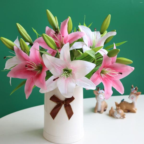Декоративные цветы Высококачественный белый розовый