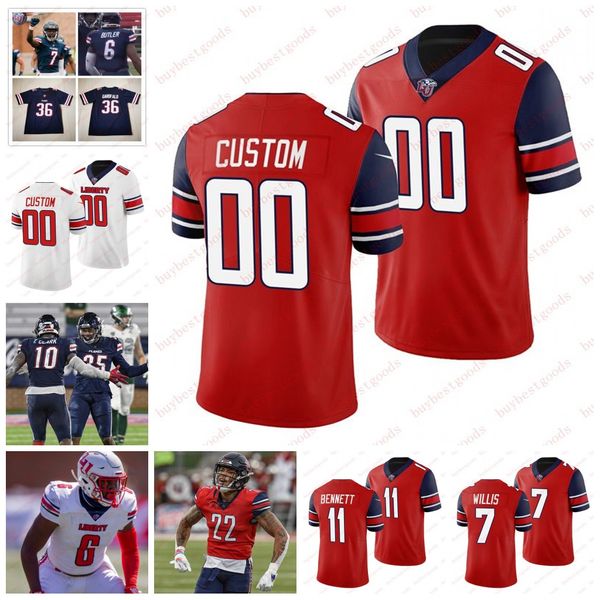 Maillot de football Liberty personnalisé Ahmad Walker Dennis Osagiede Jaivian Lofton Tyren Dupree Robert Rahimi X'Zauvea Gadlin Liberty Flames maillots cousus