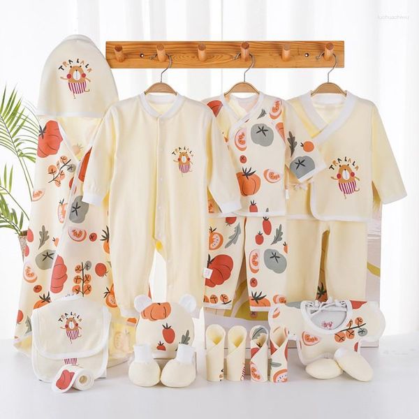 Kleidungssets 19-teiliges Born-Kleidungsset 0-6 Monate Baumwolle Vier Jahreszeiten Baby-Mädchen-Jungen-Säuglings-Outfit Geschenk ohne Box