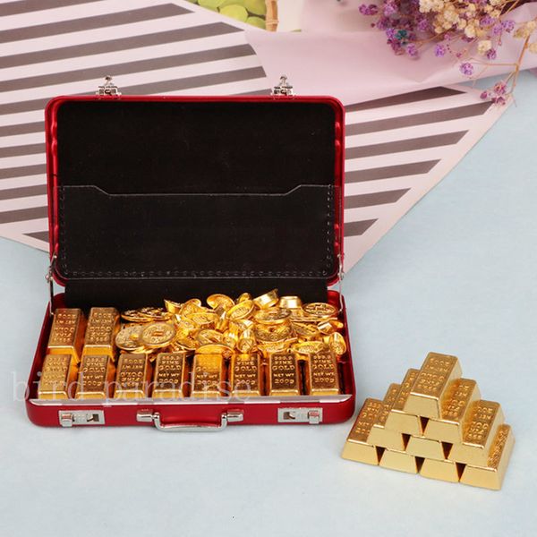 Bebek Evi Aksesuarları Minyatür Model Oyuncaklar 1 6 Ölçekli Simülasyon Goldbarlar Mini Altın Tuğla Bakır Külçe Oyunları Dekor Accessorie 230830