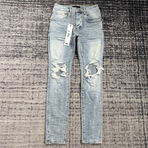 Lila Marke Jeans Männer Designer -Tag für Frauen hohe Taille Plus -Size Hosen Hosen gerade mittelschiff europäisch -amerikanische schwarze Hosen Dhgate 30