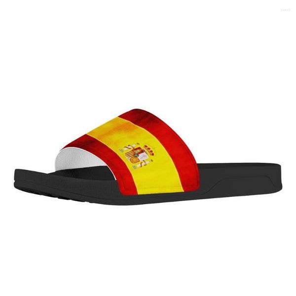 Hausschuhe Plattform Männer Frauen Custom Design Spanien Flagge Drucken Sommer Fashion Slide Sandalen Outdoor rutschfeste Strand Schuhe Flip-Flops