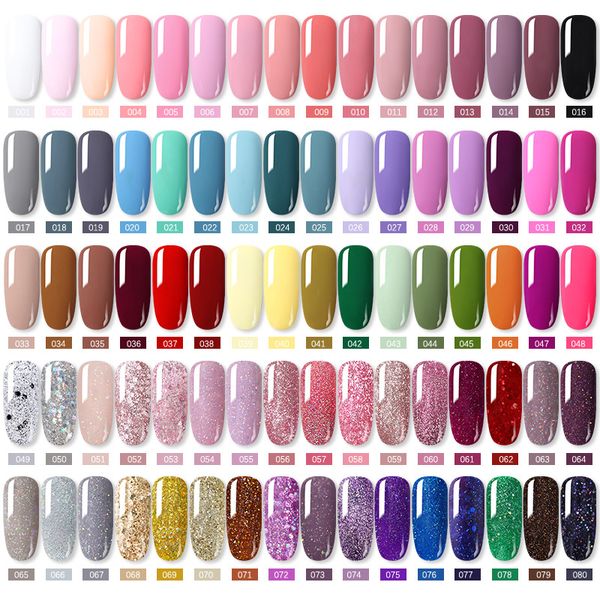 80-Farben-Nagellack-Set, professionelles Nagelgel, semipermanenter Lack für Nägel, Hybrid-Nagelstudio, glitzerndes Nagelgel, wunderschönes, langanhaltendes Nagellack-Gel