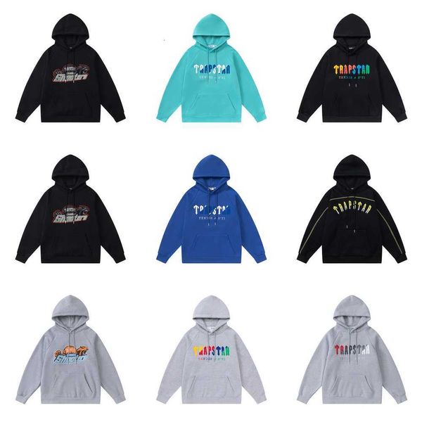 Trapstar 2022 Neue Herren Designer Hoodie Männer Kapuzenbekleidung Winter Sweatshirts Größe S-XL Trainingsanzüge Marken BASEBALL SWEATSHIRT Schwarz Weiß Einfarbig Rosa FT0Q