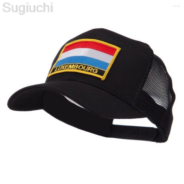 Ball Caps Luxemburg Flagge Stickerei Logo Patch Plain Mesh Baseball Cap Verstellbare Snapback Hüte Frauen Männer Trucker Streetwear Papa Hut