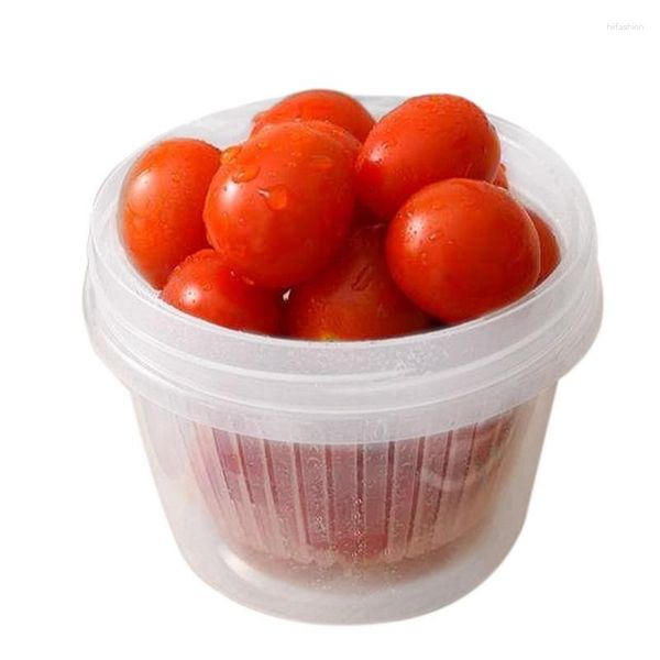 Bottiglie di stoccaggio Contenitore per alimenti per congelatore con scatola di aglio e zenzero con cestino di scarico, organizer per frutta e cipolla, per cucina da campeggio