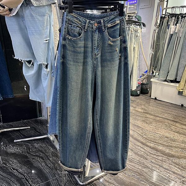 Jeans femininos nostálgicos harem calças jeans 2023 coleção para outono estilo ocidental moda solta casual papai