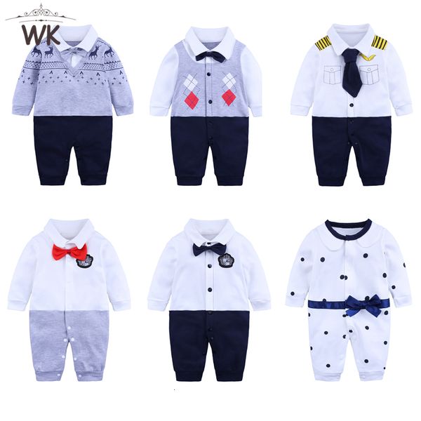 Strampler Baby Jungen Pilotenuniform Cosplay Strampler Baumwolle Kurzarm Gentleman Onesies Säuglingskostüm Outfit 230830