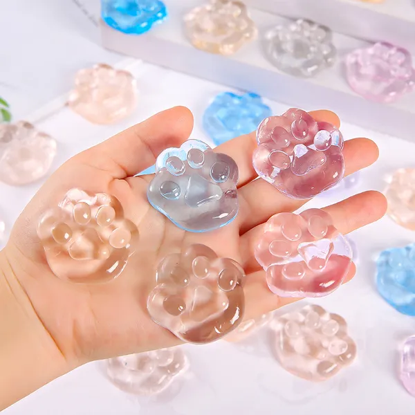 Cubo brinquedos pitada transparente estresse geléia gato pata bola squeezy cubos sensoriais macio mole ansiedade brinquedos festa favores presentes para crianças e adultos