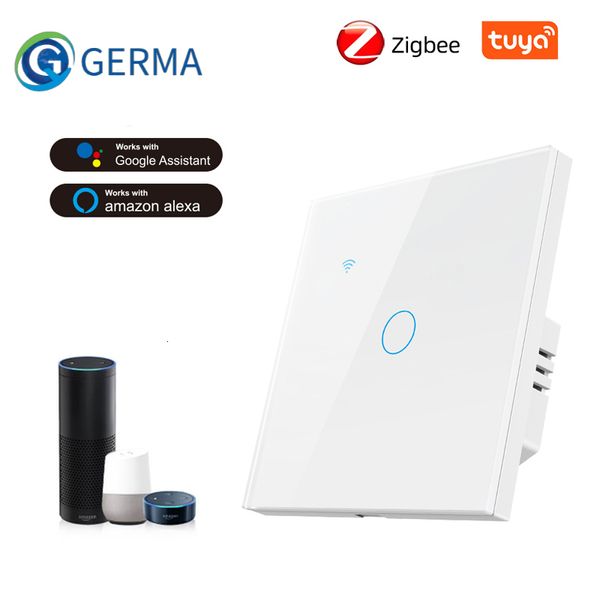 Andere Elektronik GERMA Tuya Zigbee Smart Light EU-Schalter mit luxuriöser Glasscheibe, Touch-Sensor, Leben, APP, Arbeit, Alexa, Google Home, Alice 230829