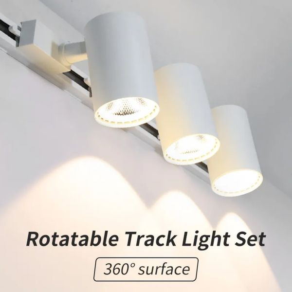 Vollständige Set Led Track Licht Spot Leuchte 12/20/30/40W Länge Beleuchtung Schiene Spot led Track Lampe Für Wohnzimmer Kleidung Shop