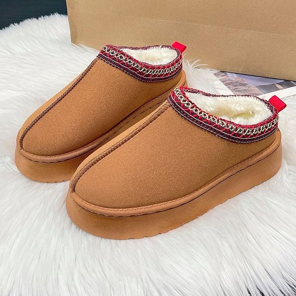 Pantofole Appartamenti Alla Caviglia Della Piattaforma Delle Donne Stivali Da Neve In Pelle Scamosciata Peluche Caldi Scarpe Casual 2023 Inverno di Spessore Goth Moda Chelsea 230830