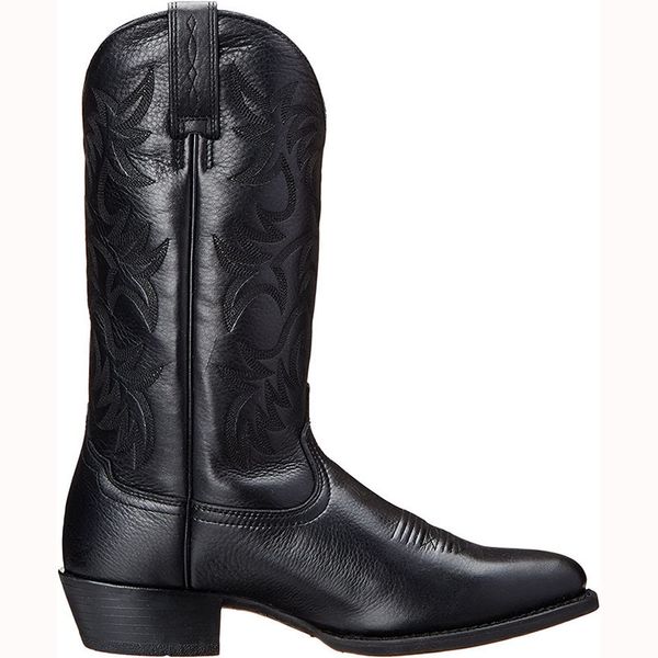 Stiefel Männer Boot Mittlere Waden Männlichen Western Cowboy Motorrad Stiefel Herbst Outdoor-Mode PU Leder Totem Med Ferse Entworfen Männer schuhe 230830