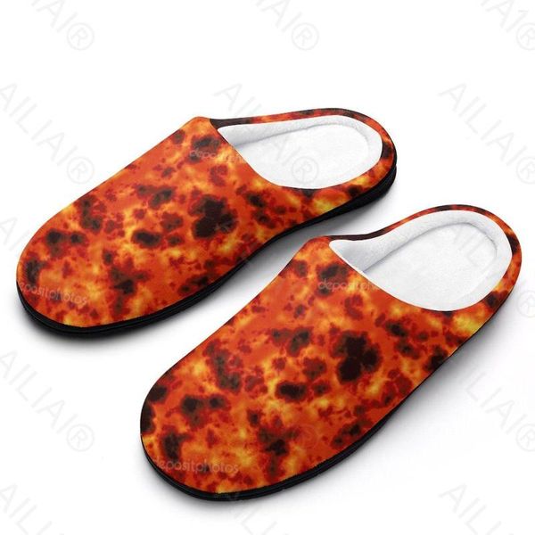 Hausschuhe Flame (4) Sandalen Plüsch Casual Warmhalten Schuhe Thermal Herren Damen Slipper Winter Anime Schuh