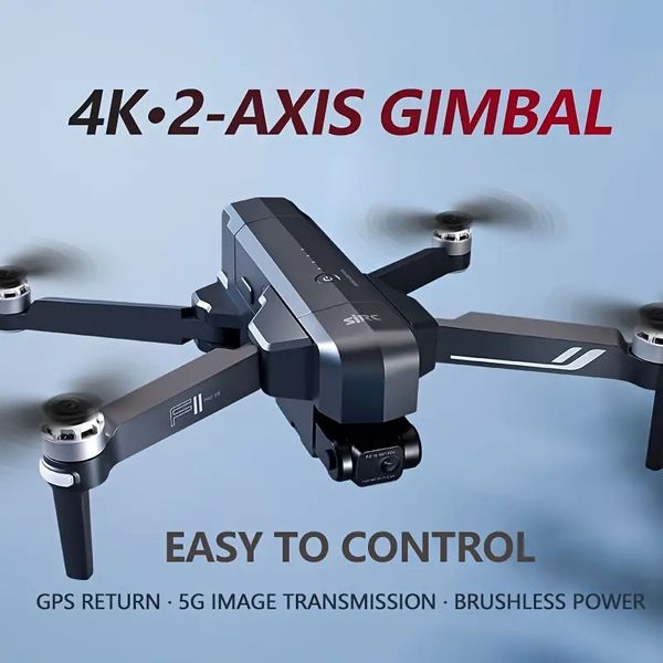 Bu gelişmiş drone ile muhteşem 4K görüntüleri yakalayın - 2 eksenli gimbal, 5g görüntü iletimi, GPS dönüşü, fırçasız güç, akıllı takip