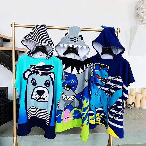 Conjunto de toalha poncho para crianças ginásio esportes com capuz unicórnio sereia roupão crianças surf piscina mudando robe bebê menina menino toalhas de natação