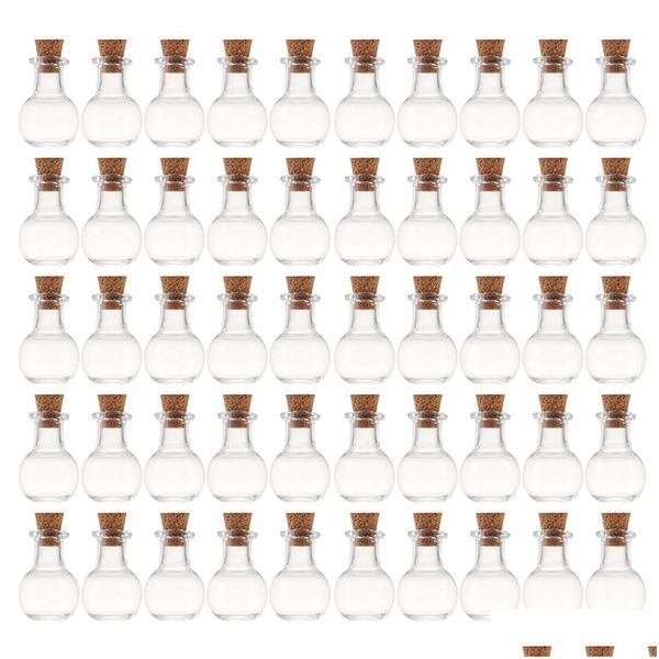 Packing Bottles Wholesale 50Pcs 2.4 X 2Cm 5Ml Heart-Shaped Mini Glass Cork Empty Sample Small Jars Wishing Bottle Storage Vial - Drop Dhyvf