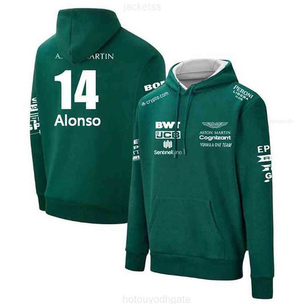 Herren Hoodies Sweatshirts Spanien 2023 Aston Martin ALONSO Hoodie Uniform Formel 1 Rennanzug F1 Kapuzen MOTO Motorrad Reitanzug Herren Topy Y2k Hoodie