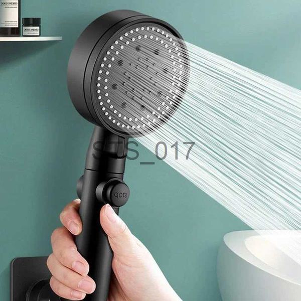 Soffioni doccia per bagno Soffione doccia ad alta pressione Soffione turbo a 5 marce Pannello multifunzionale portatile di grandi dimensioni contro tubo di alimentazione dell'acqua a bassa pressione x0830