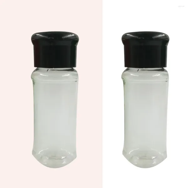 Conjuntos de louça 12 pcs plástico tempero garrafas sal pimenta shakers recipiente claro armazenamento de especiarias preto