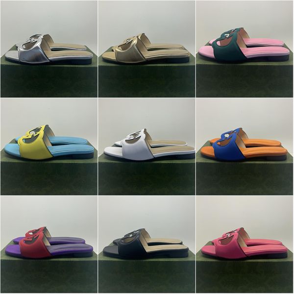 Couro de salto médio senhoras sandálias chinelos designer moda senhoras apartamentos tornozelo fivela sola de borracha mules verão praia sexy sapatos de casamento tamanho35-44