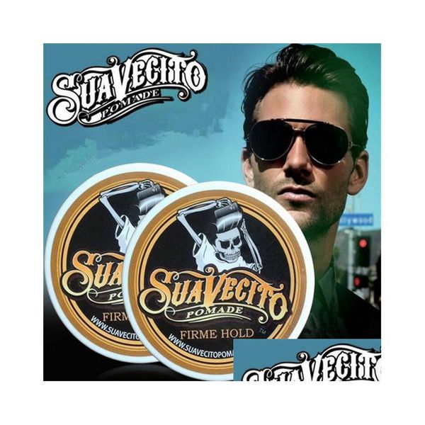 Pomades mum suavecito pomade güçlü stil restore saç balmumu iskeleti kaygan yağ çamur erkek ve kadınları koru. Teslimat ürünlerini bırak dhdsy