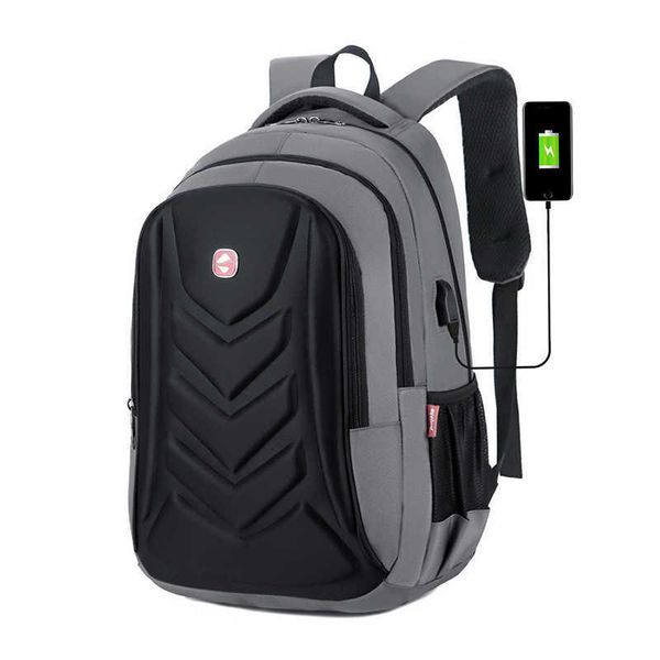 Männer 17,3''Große Kapazität Oxford Hartschale Hochwertige Business Pendeln Laptop Rucksack Wasserdicht Verschleißfest W/USB Port HKD230828