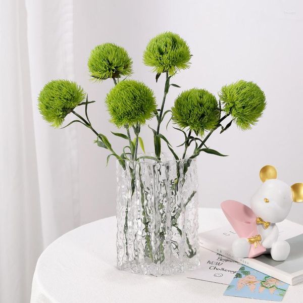 Flores decorativas Artificial Dianthus Dandelion Arranjo Plantas Arbustos Falso Flor Para Home Office Mesa Centerpieces Decoração