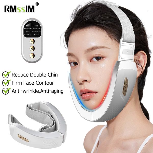 Massageador facial V Face Máquina elétrica V-Line Up Lift Belt Massagem facial LED Face Skin Lifting Firming Beauty Dispositivo Duplo Queixo Redutor 230829