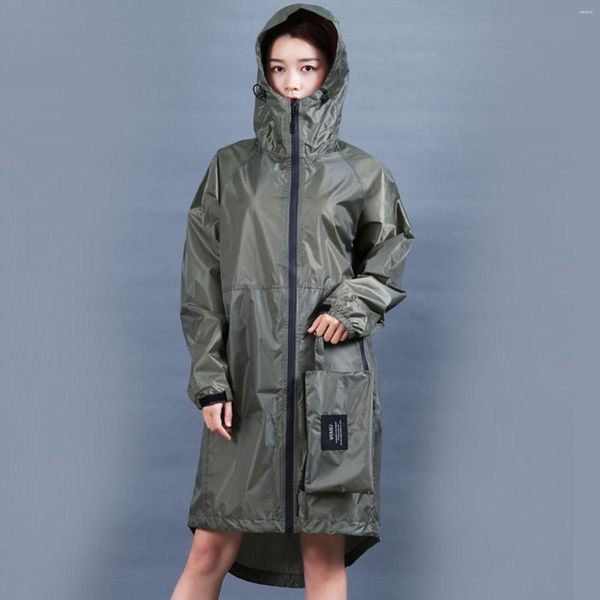 Kadınlar için Kadın Ceketleri Artı Boyut Katı Zipper Ceket Uzun Kollu Yağmur Cep Cep gevşek Bombacı Ceket Kadın Giyim