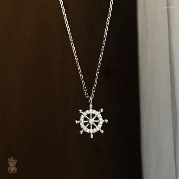 Anhänger Halsketten Zirkon Rudder Halskette Für Frauen Astrolabium Schlüsselbein Kette Geometrie Design Sinnvolle Weibliche Mädchen Geburtstag Schmuck Geschenke