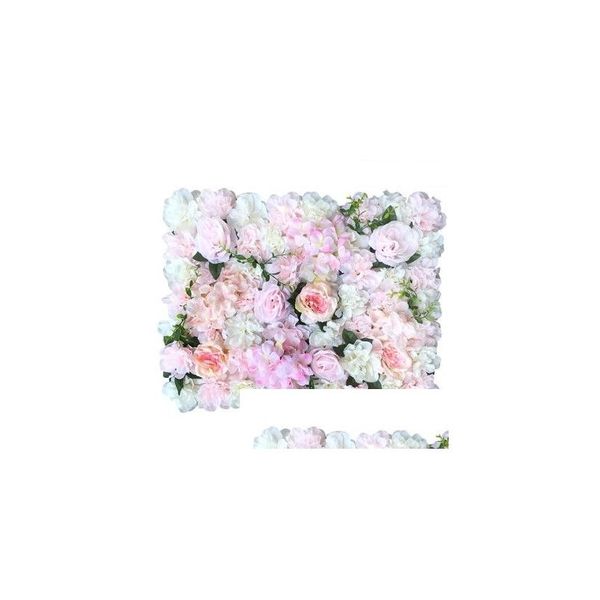 Flores decorativas grinaldas 10 pçs elegante leite branco rosa hortênsia flor parede cenário de casamento decoração peças centrais suprimentos 4 otkut