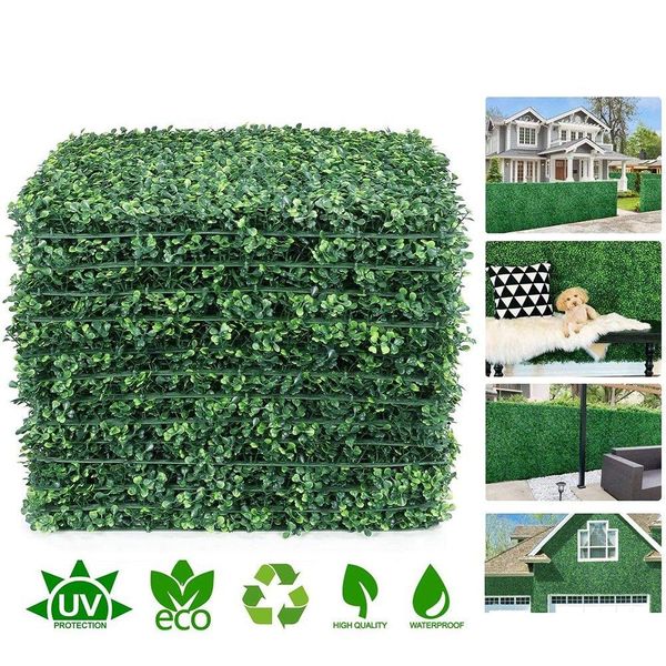 Decorazioni da giardino Tappeto in erba artificiale Simation Tappetino in plastica per erba di bosso 25 cm x 25 cm Prato verde per la decorazione domestica Consegna di goccia P Otpdx