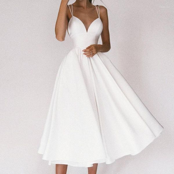 Casual Kleider Weiß V-ausschnitt Hochzeit Kleid Frauen Cocktail Party Sommer 2023 Mode Luxus Maxi Lange Bodycon Elegante Backless