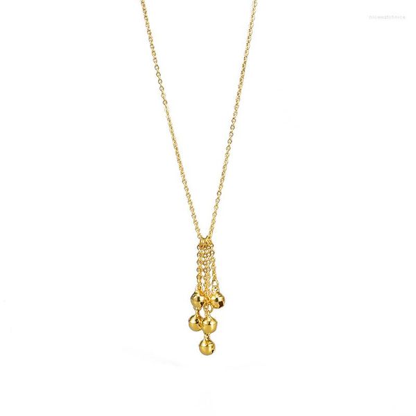 Anhänger Halsketten Glocken Quaste Halskette Für Frauen Mädchen Gold Farbe Titan Stahl Charme Schlüsselbein Kette Schmuck Geschenk Großhandel (GN828)