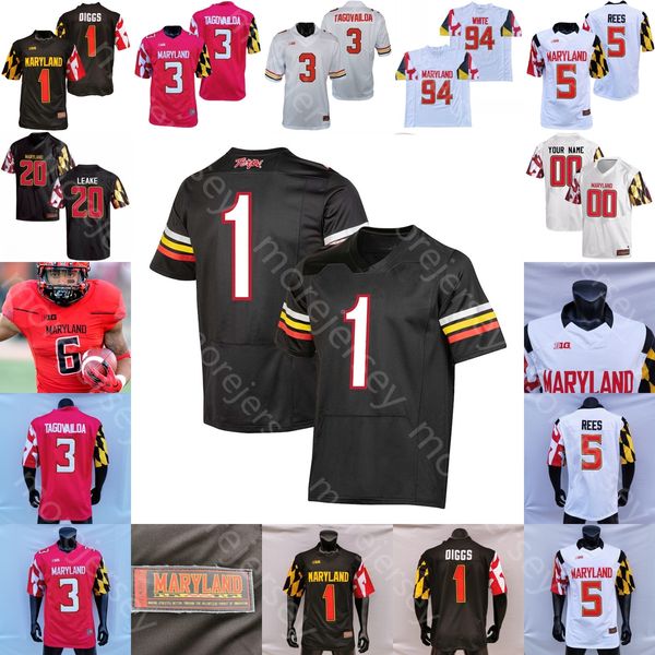 Maryland Terrapins Futbol Forması NCAA Koleji Donstay Demus Jr. Stefon Diggs Taulia Tagovailoa Rakim Jarrett Tayon Fleet-Davis Isaiah Jacobs Josh Jackson Salak