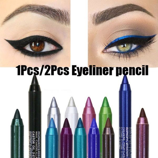 Göz farı astar kombinasyonu 14 renk uzun ömürlü astar kalem su geçirmez pigment mavi kahverengi siyah gözlü kalem kadın moda renk makyajı kozmetik 230829