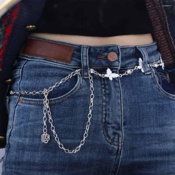 Cintos Tassel Pingente Strass Roupas Decoração Cintura Jóias Bikini Link Mulheres Corrente Barriga Metal