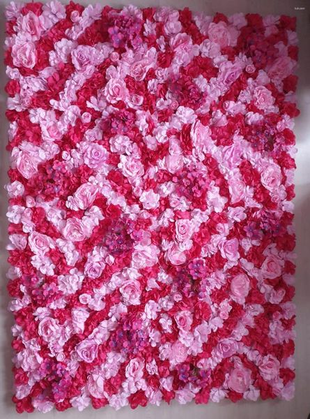 Fiori decorativi 60x40 cm Fiore artificiale Muro Fai da te Decorazione di nozze Festa Pannelli di fondo Tappetini di rose di seta Sfondo