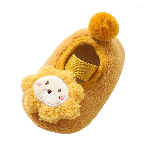 Meias femininas urso bonito bebê inverno sapatos quentes para crianças primeiros caminhantes sola macia antiderrapante meninos meninas dos desenhos animados piso