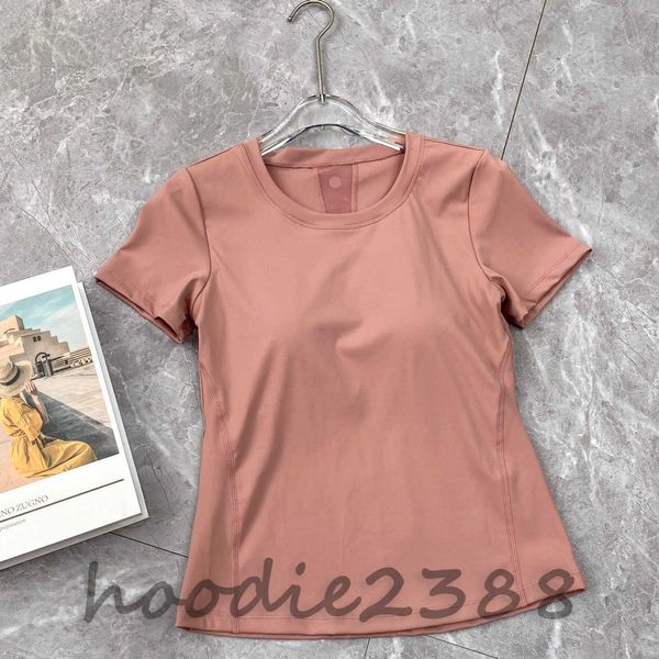 LU Anguria rossa manica corta combinazione vita rete manica corta, vita corta versione slim fit, T-shirt sportiva e per il tempo libero da donna, con imbottitura per il latte traspirante qd306463