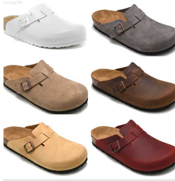 Nova chegada designer Boston verão cortiça chinelos planos Designs de moda couro Sandálias de praia favoritas Sapatos casuais tamancos para mulheres homens design de corrida 991ess