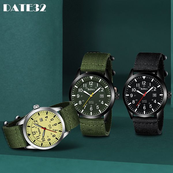 Orologi da polso da uomo Orologio sportivo Verde militare Quarzo militare Orologio maschile Data automatica Cinturino in nylon Impermeabile Lancette luminose esterne Orologio da uomo 230829