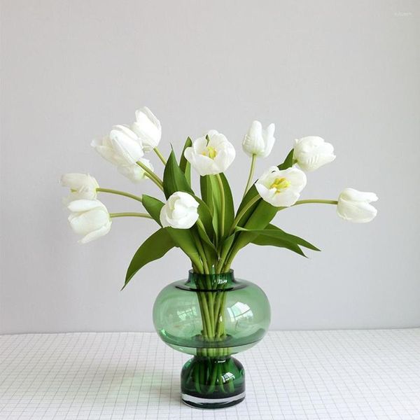 Fiori decorativi 5 pezzi tulipani artificiali Bouquet di umidità Realfeel di alta qualità Decorazioni per matrimoni ed eventi Decorazioni per feste di compleanno Estetiche finte