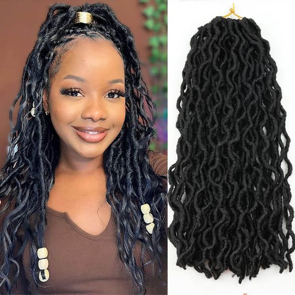 Dreadlocks macios ciganos locs, cabelo sintético de crochê ombre marrom loiro 18 tamanhos encaracolados faux locs tranças para mulheres negras