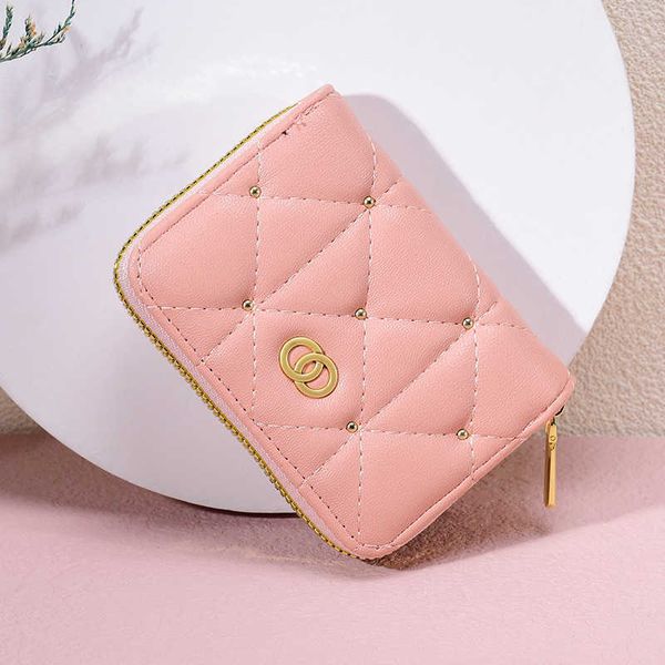 Portafogli di marca di lusso Piccolo Portamonete in pelle da donna di moda Borsa da donna in pelle rosa Porta carte da donna per borsa da donna Fermasoldi Porta carte hold316l