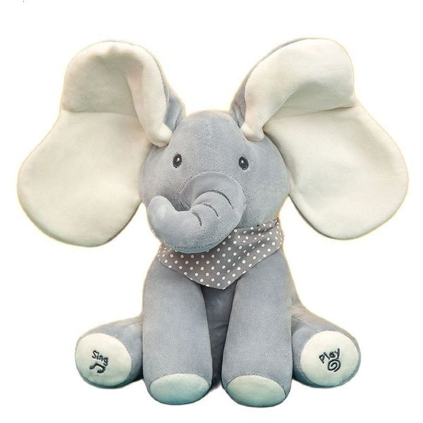 Bambole di peluche 2023 Giocattolo elettrico per bambini Simulazione Coniglio Elefante Cammina Muovi le orecchie con suoni Carino PetDoll Animali di peluche Regalo 230829