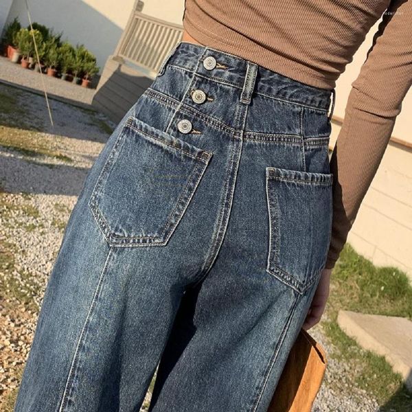 Jeans da donna Autunno Vita alta Gamba larga Donna 2023 Y2k Pantaloni larghi in denim dritto Moda Vintage Streetwear Pantaloni larghi